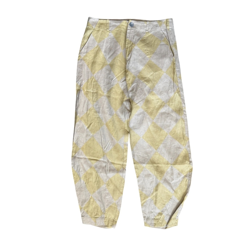 BITTE KAI RAND linen barrel pants NWT medium diamond pattern - Picture 3 of 7